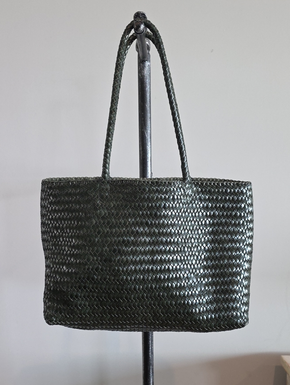 Madewell The Signature Woven Tote In Dark Green